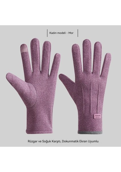 Kadın Kışlık Bisiklet Eldiveni Geçirmez Isıtmalı, Yünlü, Dokunmatik Ekran Uyumlu (Yurt Dışından) modelleri