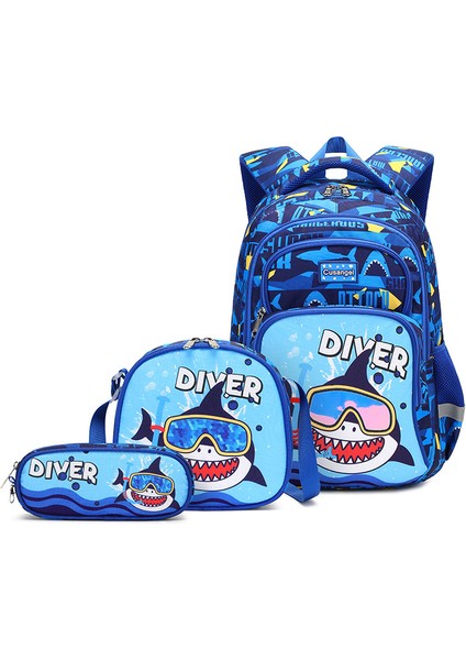 Ilkokul Öğrencileri Okul Çantası Üç Set Iki Omuz Okul Çantası Hafif Omuz Çantası Omurga Bakımı Sırt Çantaları (Yurt Dışından)