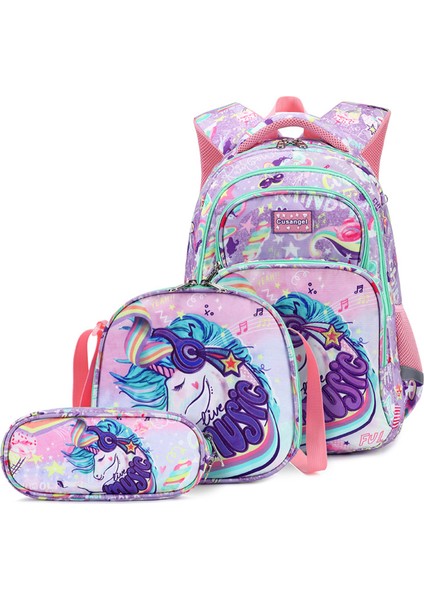 Ilkokul Öğrencileri Okul Çantası Üç Set Iki Omuz Okul Çantası Hafif Omuz Çantası Omurga Bakımı Sırt Çantaları (Yurt Dışından)