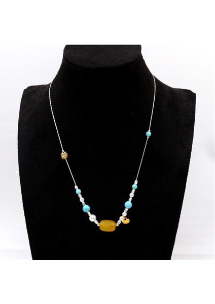 Boncuklu Basit Köprücük Kemiği Zincirine Sahip Kazak Zincir Kolye (Yurt Dışından) fiyatları