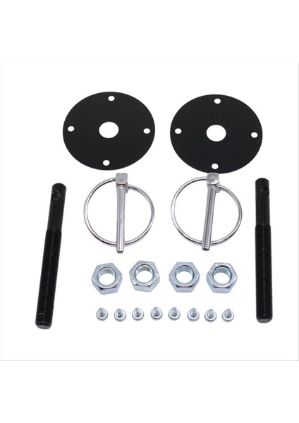 Siyah Kütük Alüminyum Kaput Pim Kiti Mannet Kapağı Flip-Over Stil Gm Chevy Ford Için Evrensel Pimler Üzerine Flip Scuff Plakaları (Yurt Dışından)