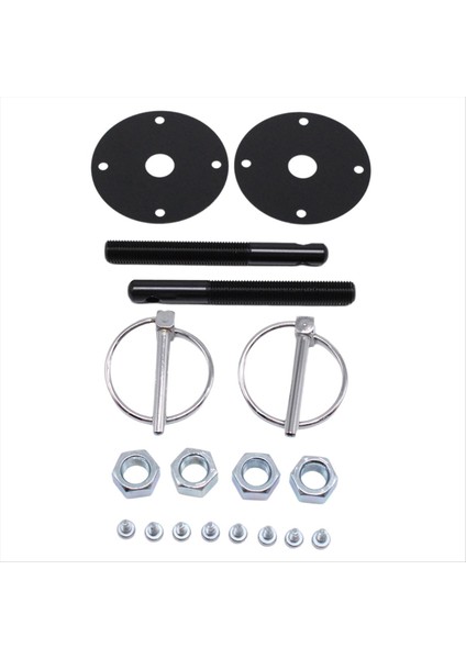 Siyah Kütük Alüminyum Kaput Pim Kiti Mannet Kapağı Flip-Over Stil Gm Chevy Ford Için Evrensel Pimler Üzerine Flip Scuff Plakaları (Yurt Dışından) modelleri