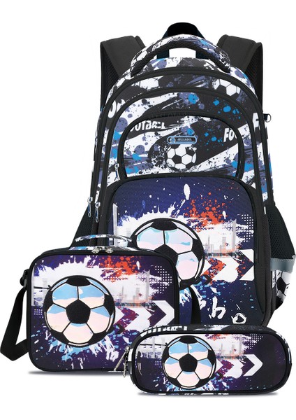 Ilkokul Öğrencileri Okul Çantası Üç Set Iki Omuz Okul Çantası Hafif Omuz Çantası Omurga Bakımı Sırt Çantaları (Yurt Dışından)