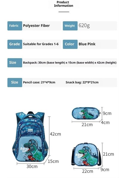 Ilkokul Öğrencileri Okul Çantası Üç Set Iki Omuz Okul Çantası Hafif Omuz Çantası Omurga Bakımı Sırt Çantaları (Yurt Dışından) fırsatları
