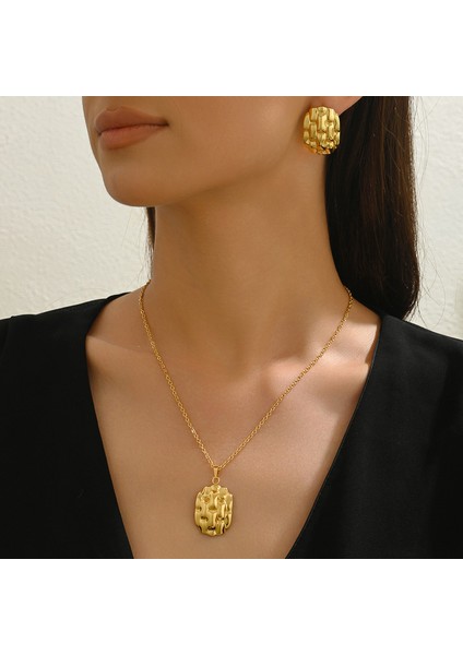 ADORE5736 Altın Pileli Doku Tasarım Takı Seti (Yurt Dışından) fiyatları