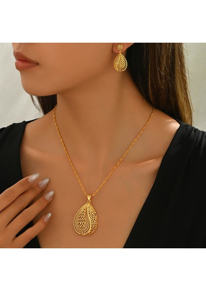 ADORE5676 Altın Geometrik Damla Şekilli Takı Seti (Yurt Dışından) fiyatları