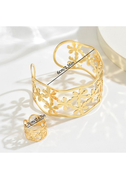 ADORE7810 Altın Çiçek Desenli Takı Seti (Yurt Dışından) modelleri