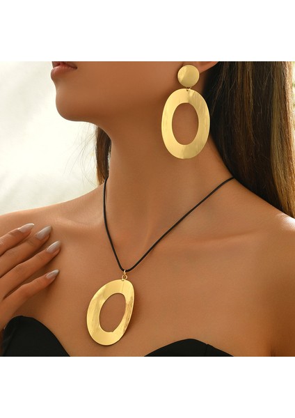 ADORE5371 Altın Büyük Yuvarlak Kolye Takı Seti (Yurt Dışından) fiyatları