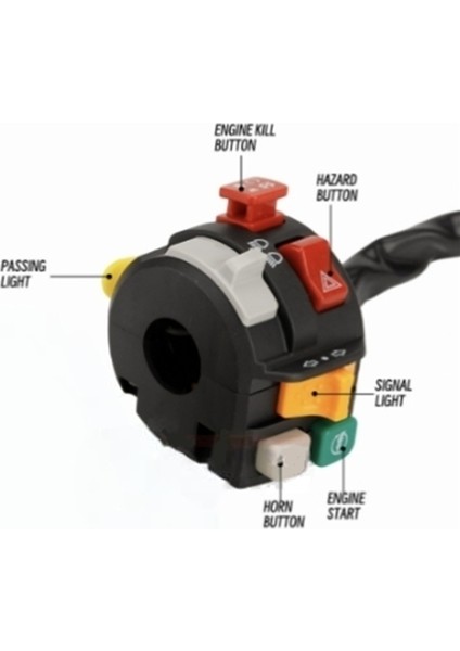 Motosiklet Evrensel 22MM Gidon Anahtarı 7 Fonksiyonlu Gidon Modifikasyon Anahtarı Montajı (Yurt Dışından) modelleri