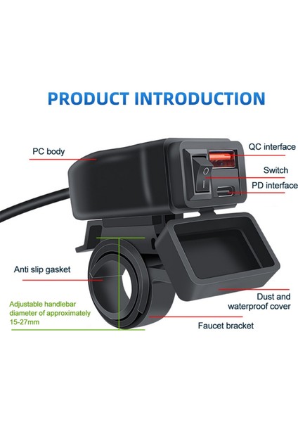 Evrensel Motosiklet Usb+Tip-C Şarj Cihazı Qc3.0 Gidona Hızlı Şarj Su Geçirmez Soket Adaptörü (Yurt Dışından) fırsatları
