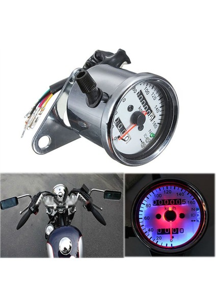 Motosiklet Evrensel 12V LCD Hız Göstergesi Kilometre Sayacı Ölçer Çift Amaçlı LED Sinyal Işıklı Arka Işık Göstergesi (Yurt Dışından) modelleri