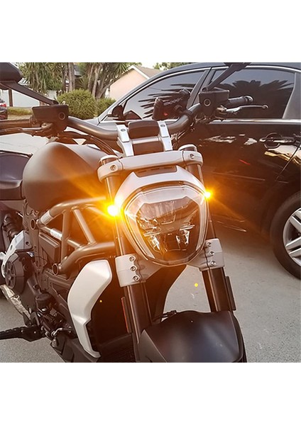 Harley Siyah Için Motosiklet Dönüş Sinyalleri Mini Sinyal Lambaları LED (Yurt Dışından) indirimleri