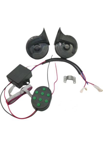 12V 8 Tonlu Müzikli Hava Kornası Elektrikli Salyangoz Kornası Araçlar, Motosikletler ve Arabalar Için 8 Ses Kontrol Kutusu Düğmesi Evrensel (Yurt Dışından)