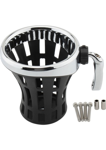 Harley Honda Motosiklet Aksesuarları Gidonlar Evrensel Bardak Tutucu Su Isıtıcısı ve Içecek Tutucu Siyah ve Gümüş (Yurt Dışından)