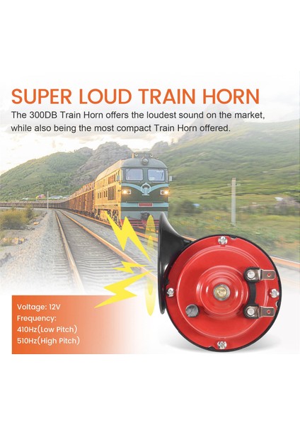 300DB 12V Evrensel Elektrikli Salyangoz Tren Kornası Süper Yüksek Sesli Su Geçirmez Korna Siren Motosiklet Araba Kamyon Suv Tekne Için (Yurt Dışından) fırsatları