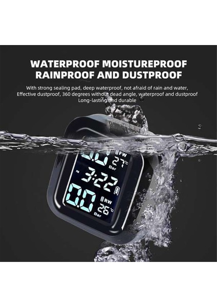 Motosiklet Harici Lastik Basınç Sensörleri Güneş Enerjisi Tpms Lastik Basıncı Izleme Sistemi Lastik Alarmı Dijital Ekran (Yurt Dışından) fırsatları