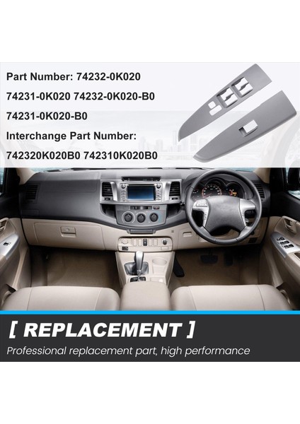 1paır Toyota Hılux Fortuner Vıgo 2005-2014 74232-0K020-B0 74231-0K020-B0 Kapı Erkek Üst Panel (Yurt Dışından) indirimleri