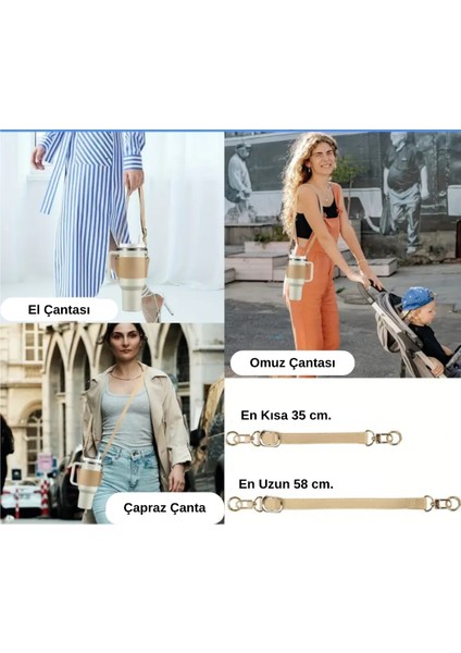 Termos Taşıma Çantası Askısı Omuz Askılı 1.18 Lt ve 0.89 Lt ile Uyumlu Vegan Deri Ayarlanabilir