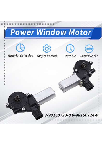 8-98160723-0 Isuzu Dmax 12-19 Için Ön Sol Sağ Elektrikli Cam Motoru 8981607230 8981607240 Otomobil Parçaları 8-98160724-0 (Yurt Dışından) fırsatları