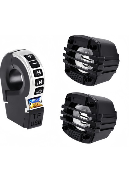 E-Bisiklet Motosiklet Gidonu USB Şarj Ses Bt Ses Anahtarlı Bluetooth Hoparlörlü Çift Korna (Yurt Dışından)