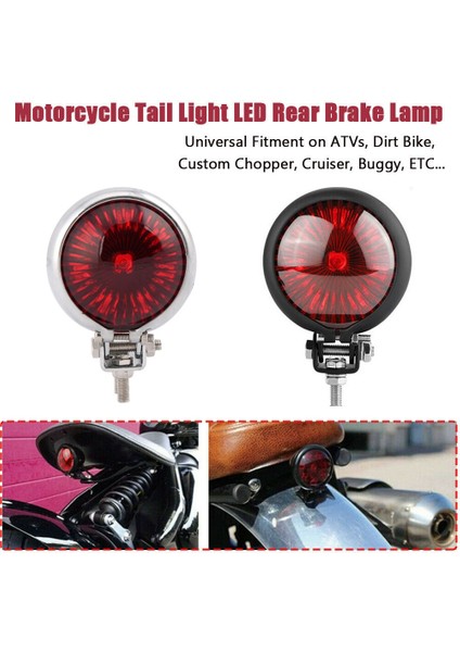 Motosiklet LED Arka Stop Lambası Fren Stop Lambası Moto LED Arka Lambası Bobber Chopper Cafe Krom (Yurt Dışından) fiyatları