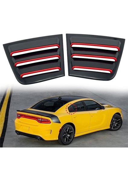 Dodge Warhorse Için Araba Dış Yan Havalandırma Arka Yan Pencere Paneli 2011-2021 Panterler Parlak Siyah Lake + Kırmızı Trim (Yurt Dışından) indirimleri