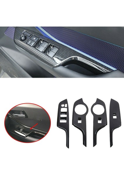 Karbon Fiber Tarzı Abs Pencere Asansör Anahtarı Düğmesi Panel Kapak Toyota C-Hr Chr 2016-2018 Için Sağ Sürücü (Yurt Dışından)