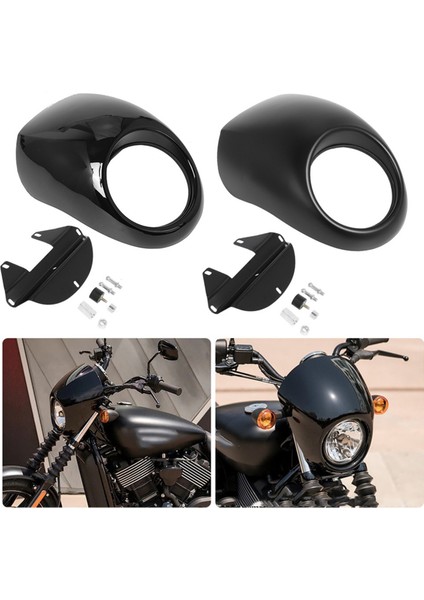 Harley Mat Siyah Motosiklet Far Kapağı Far Kaplaması (Yurt Dışından) fırsatları