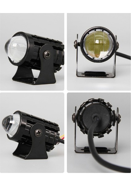 Motosiklet Yüksek Güçlü Lens Spot Işığı 6000K LED Çift Renkli Harici Spot Işıkları 8-80V Anahtarlı Farlar A (Yurt Dışından)