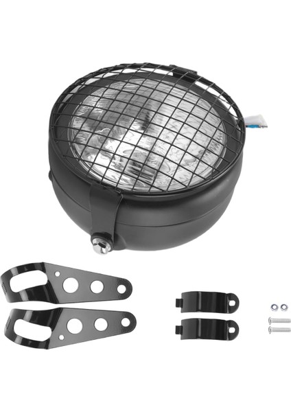 Retro Vintage Motosiklet Evrensel Yan Montajlı 35W 6,5 Inç Şeffaf Far Cafe Racer Izgara + Braket Kiti (Yurt Dışından) modelleri