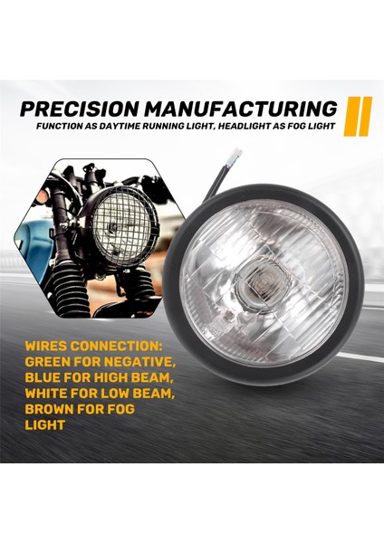 Retro Vintage Motosiklet Evrensel Yan Montajlı 35W 6,5 Inç Şeffaf Far Cafe Racer Izgara + Braket Kiti (Yurt Dışından) indirimleri