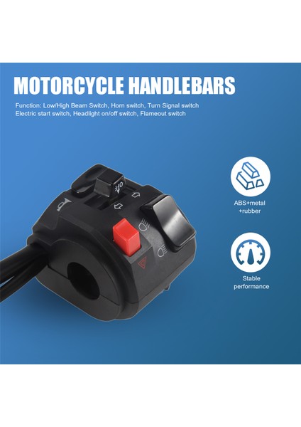 7/8 Inç 22MM Atv Motosiklet Gidon Kontrol Anahtarları Sol Sağ Korna Düğmesi Sinyal Sis Lambası Uyarı Işığı (Yurt Dışından) indirimleri