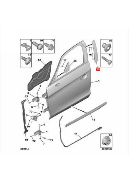 Kapı Çerçevesi Dekoratif Şerit Sütü Dekoratif Panel 98034566XK 96874098XK Citroen Ds5 2013-2017 Sol (Yurt Dışından) modelleri