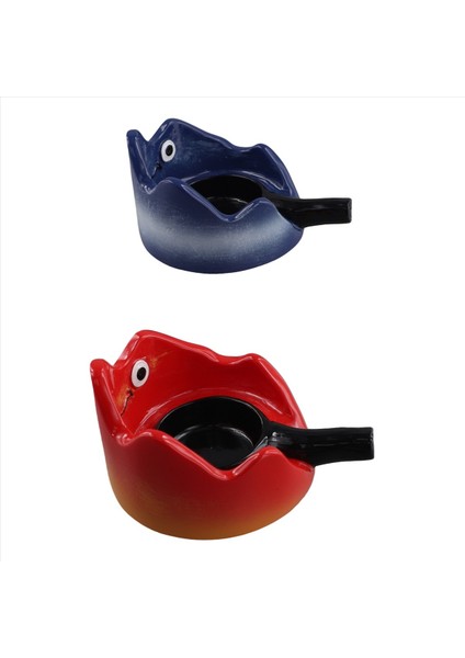 Mum Tutucu Ashtray Karikatür Kawaii Aromaterapi Şamdan Baskı Oturma Odası Dekorasyon Ev Kırmızı ve Mavi (Yurt Dışından)