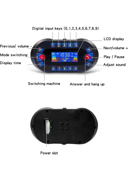 Motosiklet Bluetooth Hoparlör Amplifikatör Çıkışı 2.1A Müzik Mp3 Çalar Hırsız USB Fm Radyo Stereo Hoparlör MT730 Mavi (Yurt Dışından) modelleri