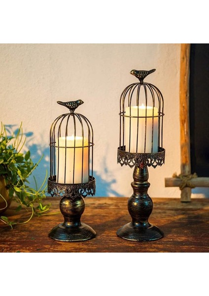 Vintage Kuş Kafesi Mum Tutucu Düğün Masa Dekorasyon Düğün Dekorasyonu Metal Demir Mum Tutucu Beyaz S (Yurt Dışından) indirimleri