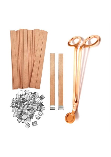 100PCS Mumlar Için Ahşap Fitiller Mumlar Için Ahşap Mum Fitiller Dumansız Ahşap Mum Fitiller ile Düzeltici ile (Yurt Dışından)