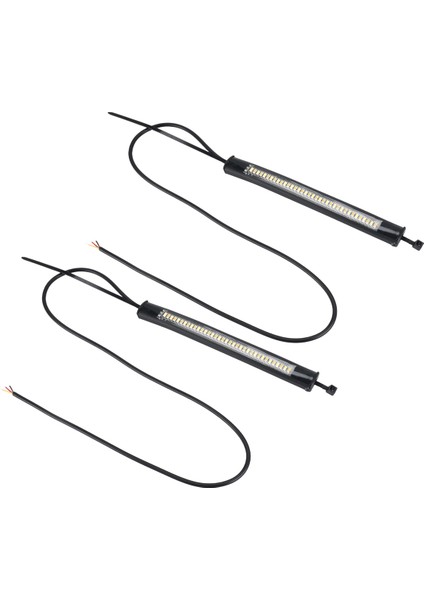 Esnek Switchback Çift Renkli Beyaz ve Kehribar Motosiklet LED Çatal Sinyal Lambası Gündüz Farı Su Geçirmez (Yurt Dışından)