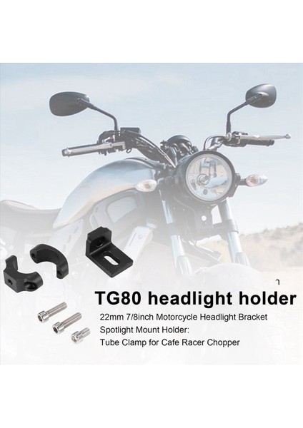 TG80 Far Sabit Raf Gidonu 22MM 7/8 Inç Motosiklet Far Braketi Spot Lambası Montaj Tutucu Boru Kelepçesi Cafe Racer Chopper Için (Yurt Dışından) indirimleri