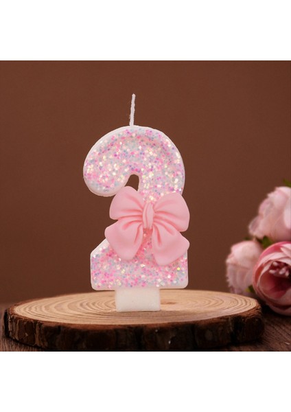 Numara Kek Dekorasyon Mumlar Sevimli Pembe Yay Bebek Doğum Günü Pastası Topper Dekorasyon Parti Malzemeleri 0-9 Dijital Mum (Yurt Dışından) modelleri