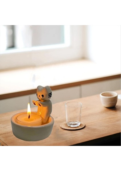 2pcs Karikatür Yavru Kedi Mum Tutucu Kedi Pençelerini Isıtıyor Mum Tutucusu Dıy El Yapımı Saklama Kutusu Ev Dekorasyonu (Yurt Dışından) modelleri