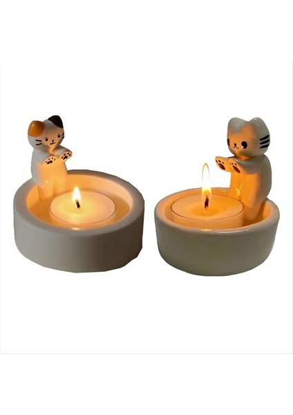 2pcs Karikatür Yavru Kedi Mum Tutucu Kedi Pençelerini Isıtıyor Mum Tutucusu Dıy El Yapımı Saklama Kutusu Ev Dekorasyonu (Yurt Dışından) indirimleri