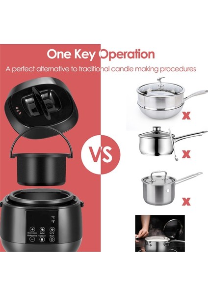 Mum Yapımı Balmumu Eritme Potu Diy Balmumu Mandalı Mum Yapımı Yetişkinler Için LED Sıcaklık Ekran Yeni Başlayan Eu Fiş (Yurt Dışından) fiyatları