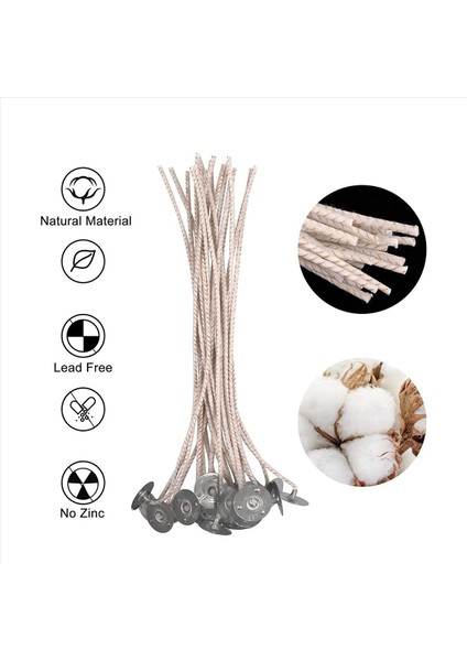 200PCS Soya Mumları Için Eko Fitiller Mum Yapımı Için 8 Inç Önceden Ağlanmış Mum Fitil Taban ile Kalın Mum Fitil (Yurt Dışından) modelleri