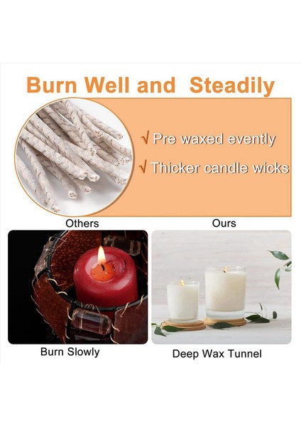 200PCS Soya Mumları Için Eko Fitiller Mum Yapımı Için 8 Inç Önceden Ağlanmış Mum Fitil Taban ile Kalın Mum Fitil (Yurt Dışından) indirimleri