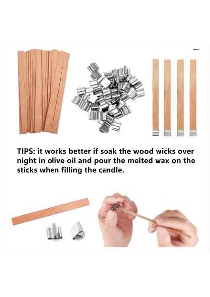 100PCS Mumlar Için Ahşap Fitiller Mumlar Için Ahşap Mum Fitiller Dumansız Ahşap Mum Fitiller ile Düzeltici ile (Yurt Dışından) modelleri