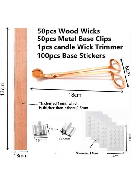 100PCS Mumlar Için Ahşap Fitiller Mumlar Için Ahşap Mum Fitiller Dumansız Ahşap Mum Fitiller ile Düzeltici ile (Yurt Dışından) indirimleri