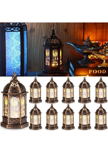 Mini Ramazan Mum Mübarek Fener LED Eid Mübarek Fener Ay Yıldız Işıkları Fas Tarzı Asma Fener (Yurt Dışından) fiyatları