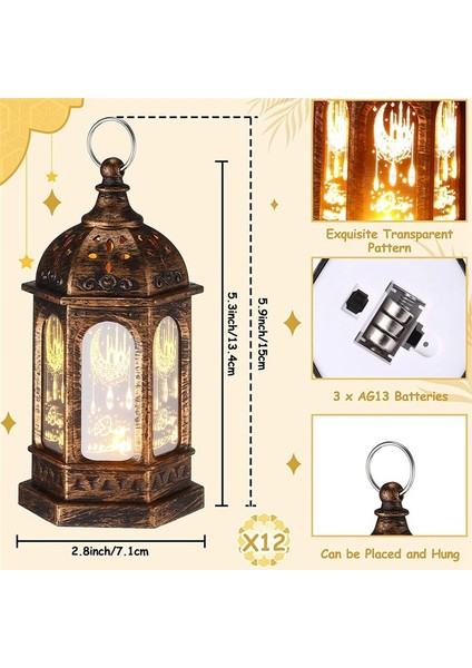 Mini Ramazan Mum Mübarek Fener LED Eid Mübarek Fener Ay Yıldız Işıkları Fas Tarzı Asma Fener (Yurt Dışından) modelleri