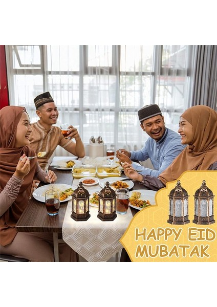 Mini Ramazan Mum Mübarek Fener LED Eid Mübarek Fener Ay Yıldız Işıkları Fas Tarzı Asma Fener (Yurt Dışından) fırsatları